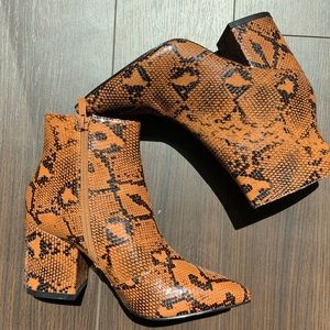 Nasty Gal Faux Leather Snake Boots